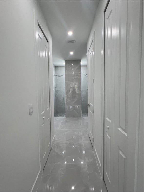 Large-Format Polished Porcelain Throughout a New Home