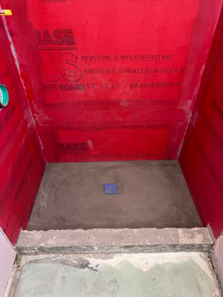 Shower Base Ready for Tile